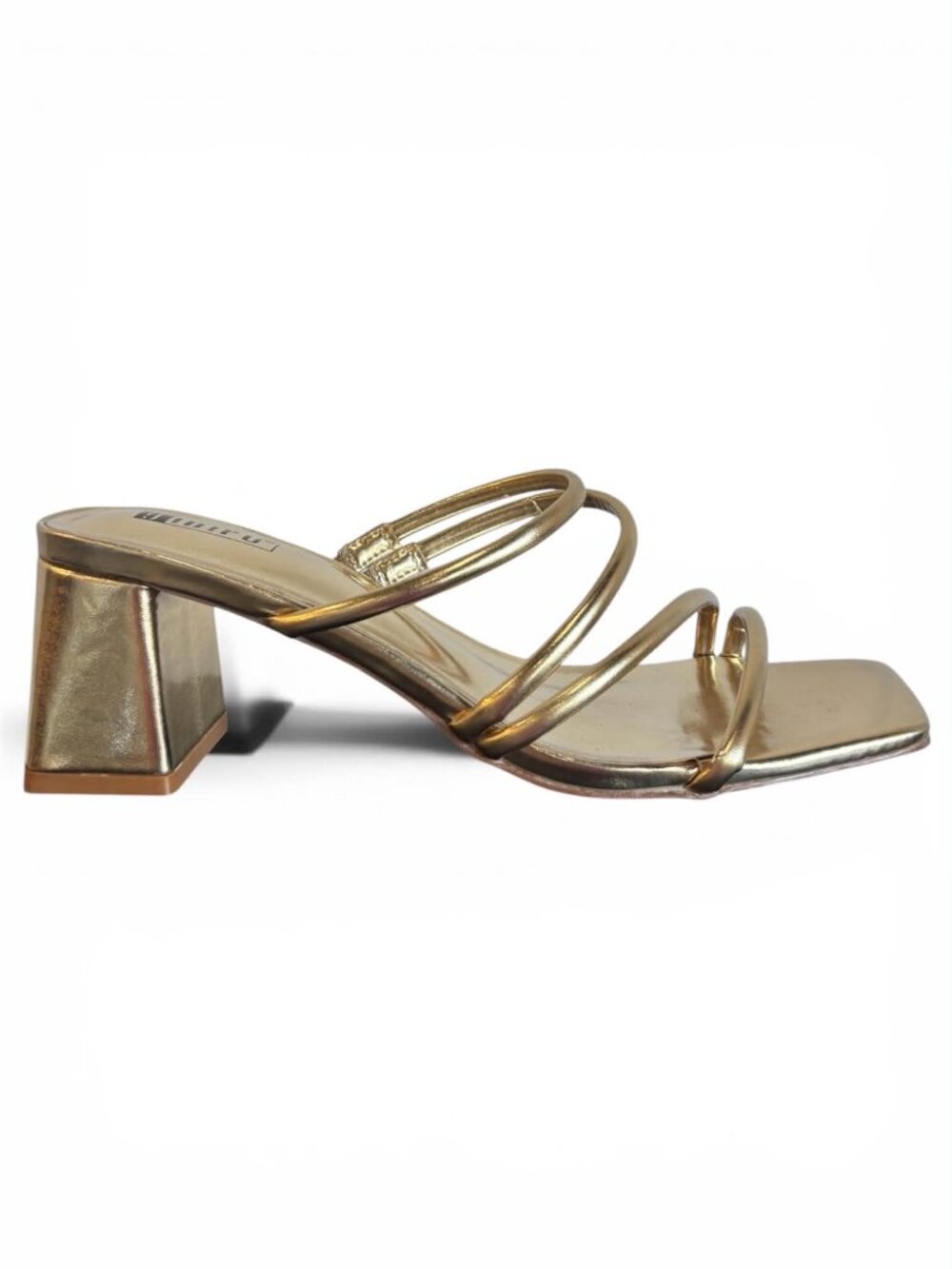 Elayna Metallic Gold Block Heels Size 9.5 - 10 P1